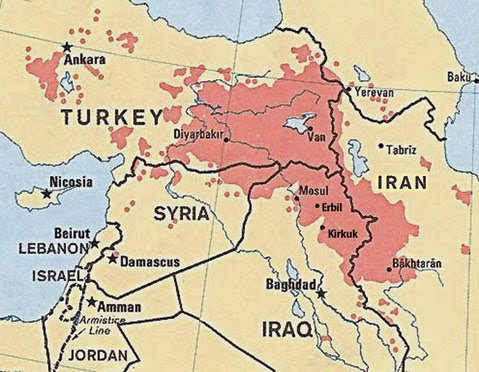 Карта расселения курдов